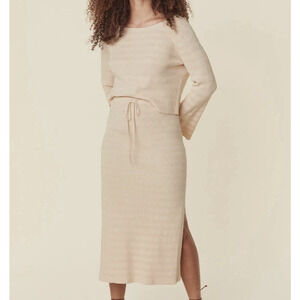 Spell And The Gypsy Hibiscus Lane Sunray Knit Midi Skirt Slits XS Boho Preppy